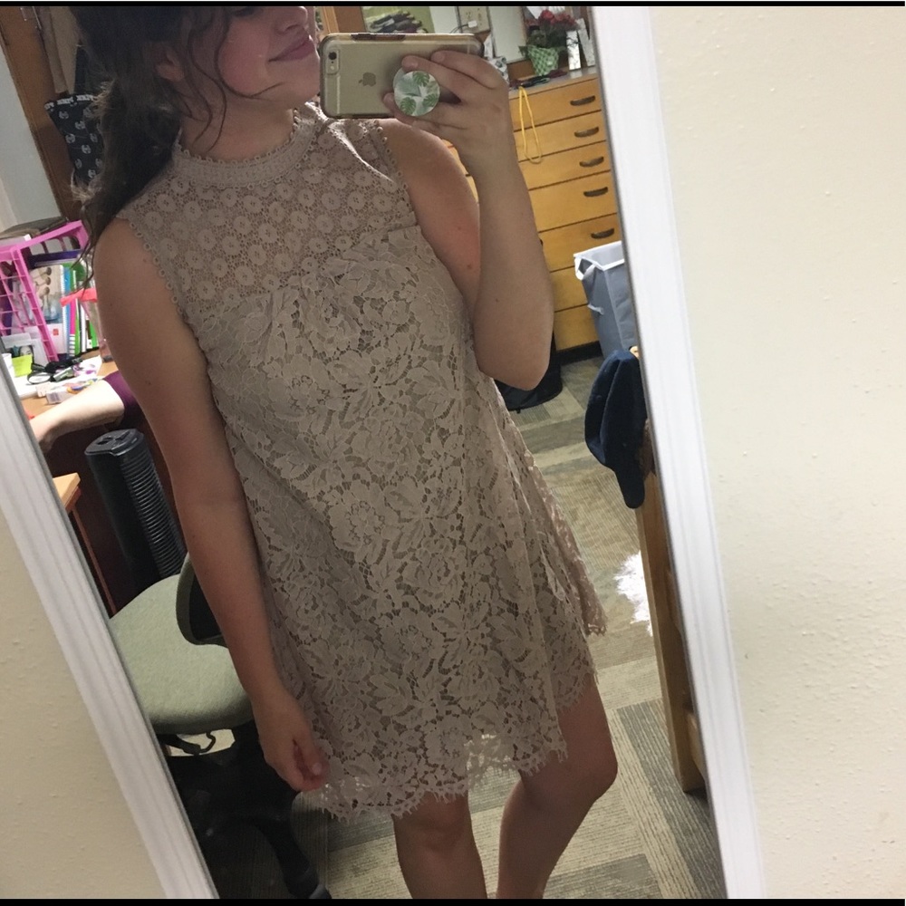 Blush lace dress